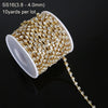 10Yards Clear Crystal Intensive Gold Base Style Beauty Accessory Sew On Rhinestone Chain