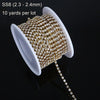 10Yards Clear Crystal Intensive Gold Base Style Beauty Accessory Sew On Rhinestone Chain