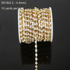 10Yards Clear Crystal Intensive Gold Base Style Beauty Accessory Sew On Rhinestone Chain