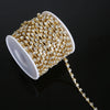 10Yards Clear Crystal Intensive Gold Base Style Beauty Accessory Sew On Rhinestone Chain