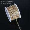 10Yards Clear Crystal Intensive Gold Base Style Beauty Accessory Sew On Rhinestone Chain