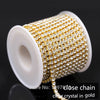 10Yards/lot ss6-ss18  dense Crystal rhinestone chain close crystal in gold  base Cup chain for clothing ornament accessories