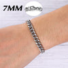 10mm 7mm Wide Classic Punk Cuban Link Stainless Steel Men's Bracelet  Jewelry For Women Bracelets Chains Solid Metal