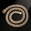 10mm Miami Cuban Chain Link Iced Out 1 Row Bling AAA Cubic Zirconia Gold Sliver Plated Choker Necklace Hip Hop Rock Jewelry