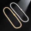 10mm Miami Cuban Chain Link Iced Out 1 Row Bling AAA Cubic Zirconia Gold Sliver Plated Choker Necklace Hip Hop Rock Jewelry