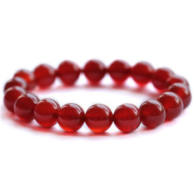 10mm Natural Material Energy Stones Red Agate Bracelets Carnelian Sardonyx Round Beads Onyx Bangle For Women Crystal Jewelry