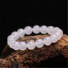 10mm Natural Material Energy Stones White Agate Bracelets Round Beads Bangle For Men Women Crystal Jewelry Love Gift