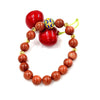 10mm Pure Natural Brazilian Red Agate Sand Golden Beads Bracelet Red Black Agate Couple Beads Crystal Bracelet Men Women Lucky