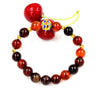 10mm Pure Natural Brazilian Red Agate Sand Golden Beads Bracelet Red Black Agate Couple Beads Crystal Bracelet Men Women Lucky