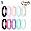10pc/set hypoallergenic flexible glitter silicone ring food grade women 2.7mm wedding band ring men women minimalist jewelry J35