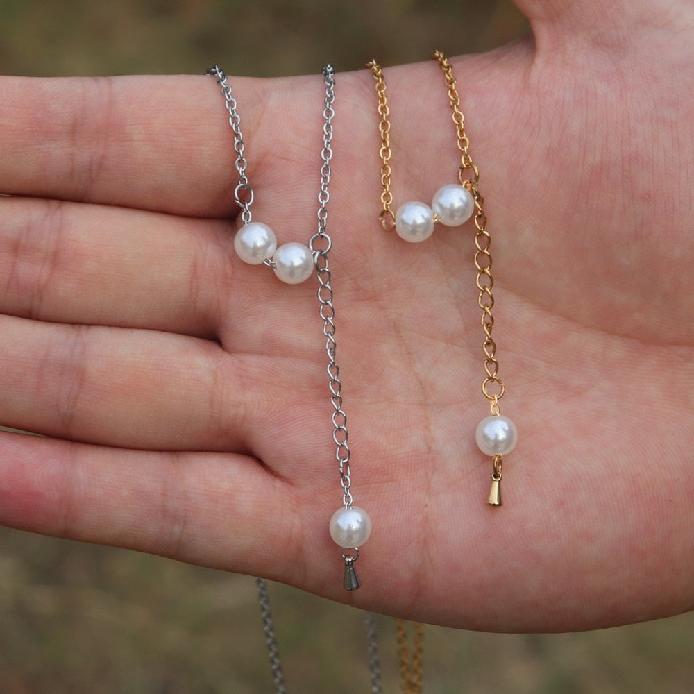 10pcs Boho Pearls Pendant Necklace Christmas Gift Gold Silver Color Chain Colar Masculino Stainless Steel Choker Necklaces Women