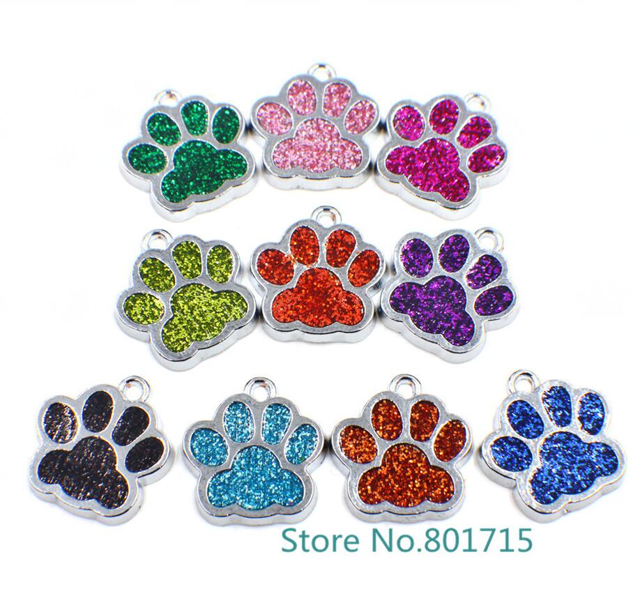10pcs HC358 Bling Enamel Cat Dog/Bear Paw Prints fit Rotating Key Chain Keyrings bag Jewelry Making