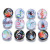 10pcs  18MM Glass Snap Buttons Mixed Colors Glass Cabochon Life Tree Snaps Button Fit DIY Snap Bracelet Jewelry Print Buttons