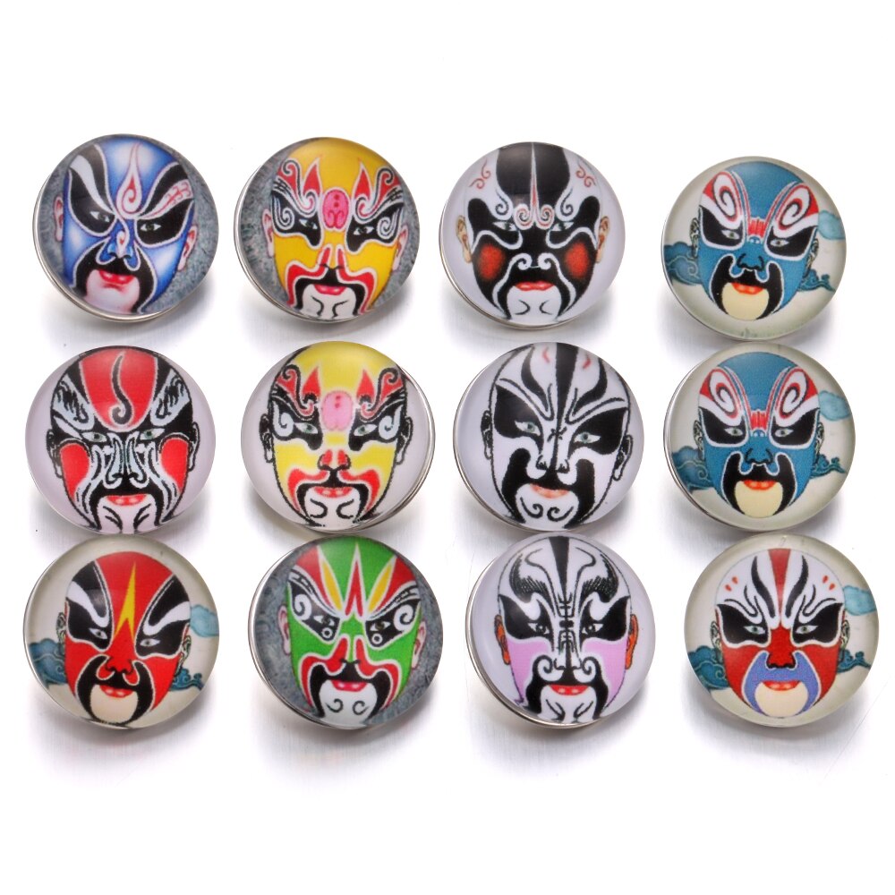 10pcs  18MM Glass Snap Buttons Mixed Colors Glass Cabochon Life Tree Snaps Button Fit DIY Snap Bracelet Jewelry Print Buttons