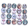 10pcs  18MM Glass Snap Buttons Mixed Colors Glass Cabochon Life Tree Snaps Button Fit DIY Snap Bracelet Jewelry Print Buttons