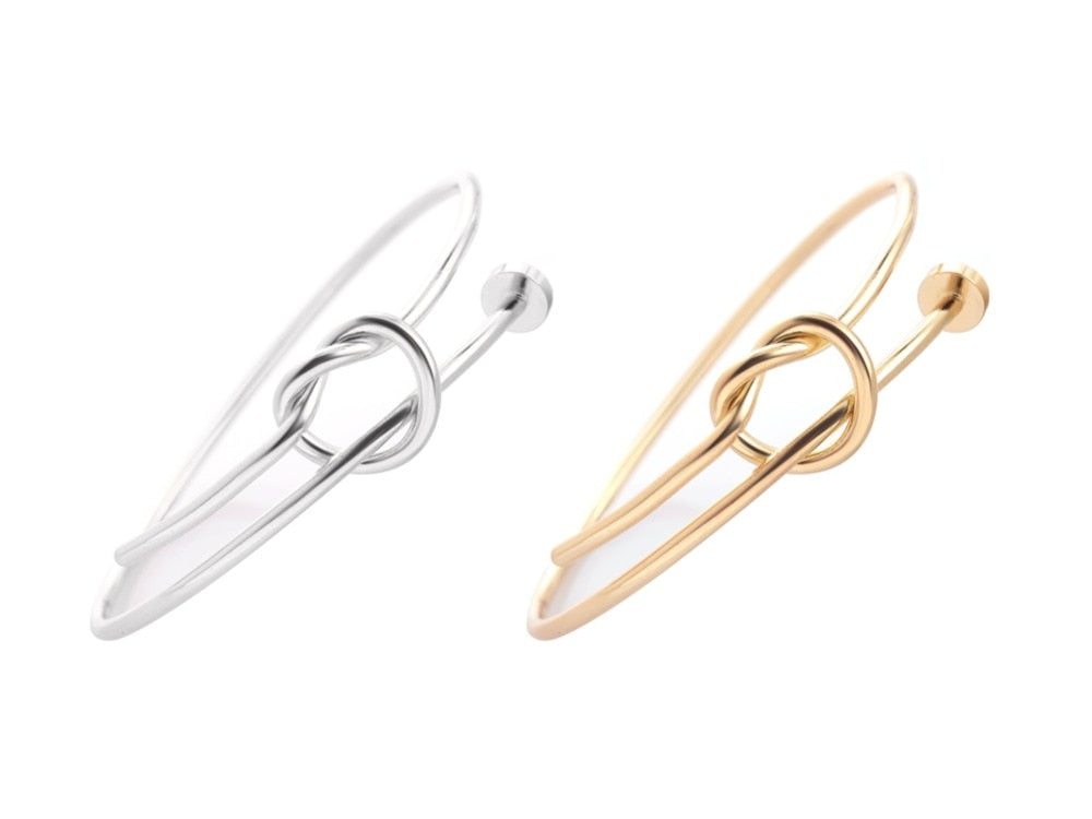 10pcs/lot 2015 New Fashion Silver and Gold Twist Knot Nail Bangle Heart Knot Bracelet Stack Bangle Cuff Set for Women G026