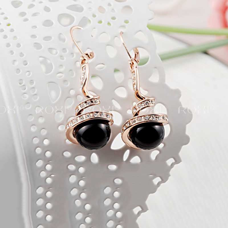 10pcs/lot 2020 Charms Stud Earrings White/Rose Gold Black Simulated-pearl Elegant Women Earrings Jewelry