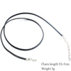 10pcs/lot 50cm 60cm Black Leather Chain Necklace 55cm + 5cm Extension Chain Lobster Clasp DIY Jewelry Accessories  2mm