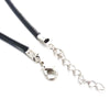 10pcs/lot 50cm 60cm Black Leather Chain Necklace 55cm + 5cm Extension Chain Lobster Clasp DIY Jewelry Accessories  2mm