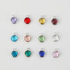 10pcs/lot Birthstone Charms Round 9mm Rhinestones Charms Stainless Steel Charms For DIY Bracelet Necklace Women's Jewelry