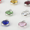10pcs/lot Birthstone Charms Round 9mm Rhinestones Charms Stainless Steel Charms For DIY Bracelet Necklace Women's Jewelry
