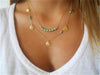 10pcs/lot Disc Dangle Charm Necklace Circle Geometric Necklace Turquoises Beads Necklace