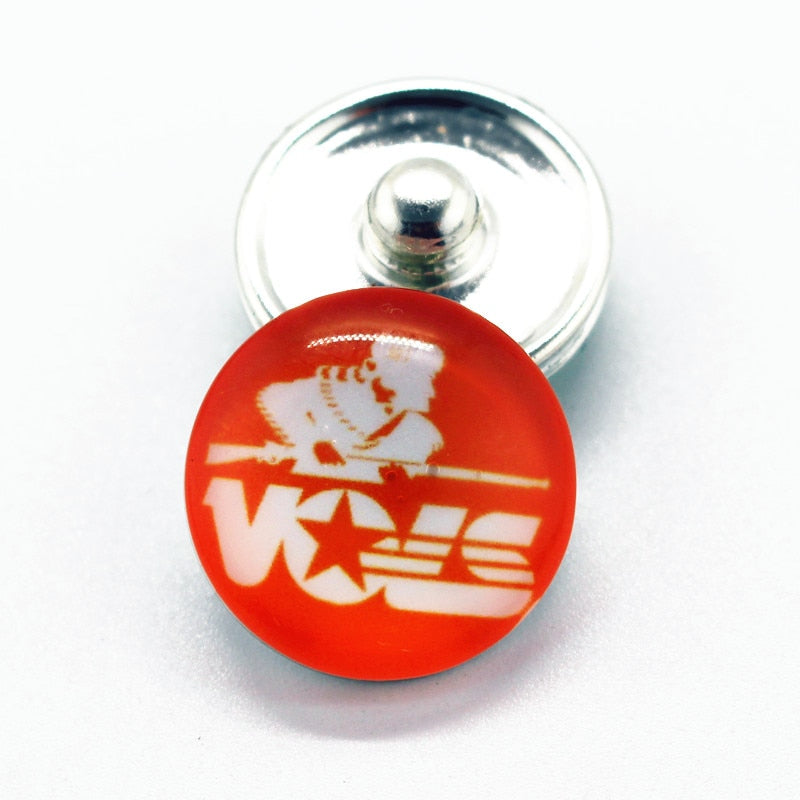 10pcs/lot NCAA Tennessee Volunteers 18mm Glass Snap Buttons Baseball Team Sports Charms Fit Snap Jewelry Bracelets&Bangles