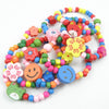 10pcs/lot Natural Wood Kids Elastic Wooden Beads Bracelets Children Girl Birthday Party Jewelry Gift (Random Color Style),TCN691