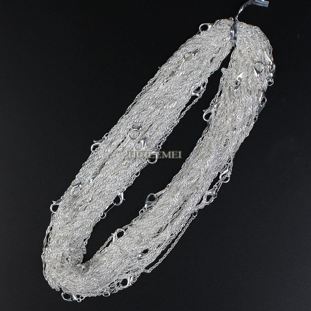 10pcs/lot Silver Plated / Gold Color 2mm Water Wave Necklace Chains for Women 16" 18" 20" 24"  Jewelry Chains