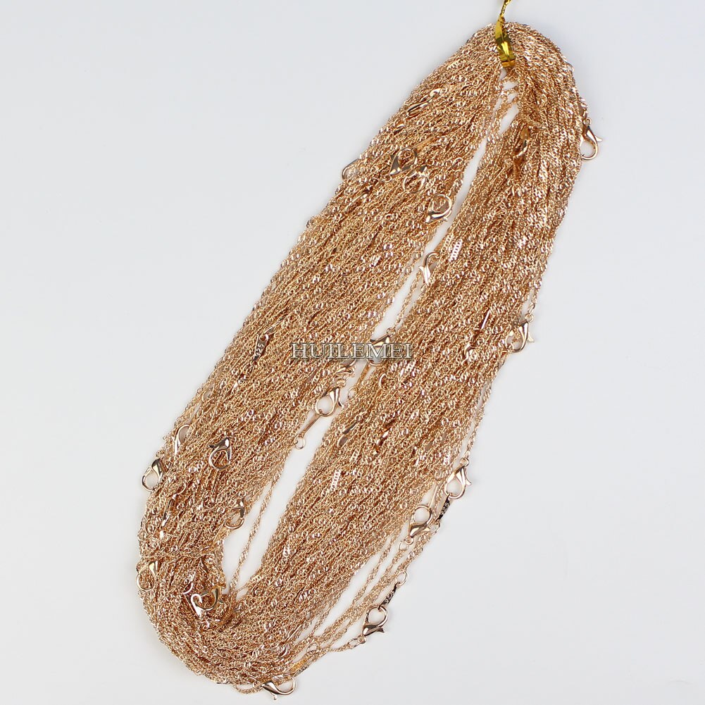 10pcs/lot Silver Plated / Gold Color 2mm Water Wave Necklace Chains for Women 16" 18" 20" 24"  Jewelry Chains