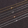 10pcs/lot Width 2mm Cut Rolo Link diy stainless steel Chain Rose Gold/Gold/Steel Cuban Chains Necklaces Pendant