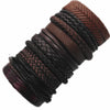 10pcs/set Black Wrap Woven   Handmade Men Bracelets Male Women Leather Bracelet Men Bangle  Jewelry Gift