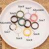 10pcs/set  Colorful Transparent Acrylic Geometric Round Marble Pattern Ring Resin Acetate Board Rings for Women Girls Jewelry