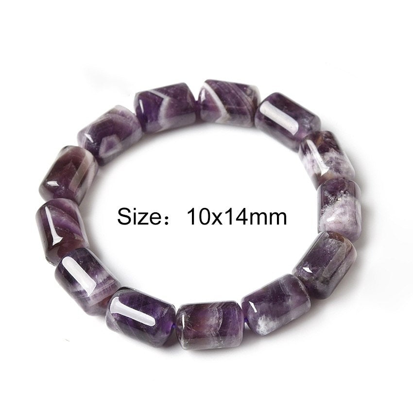 10x14mm Amethyst Natural Crystal Bracelet Cylinder Shape Bracelets For Women Jewelry Gift Bracelets Bangles