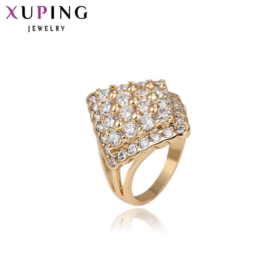 11.11 Deals Xuping Luxury Ring Popular Design Charm Style Ring for Girl Women Gold Color Plated Christmas Rings Jewelry 13501