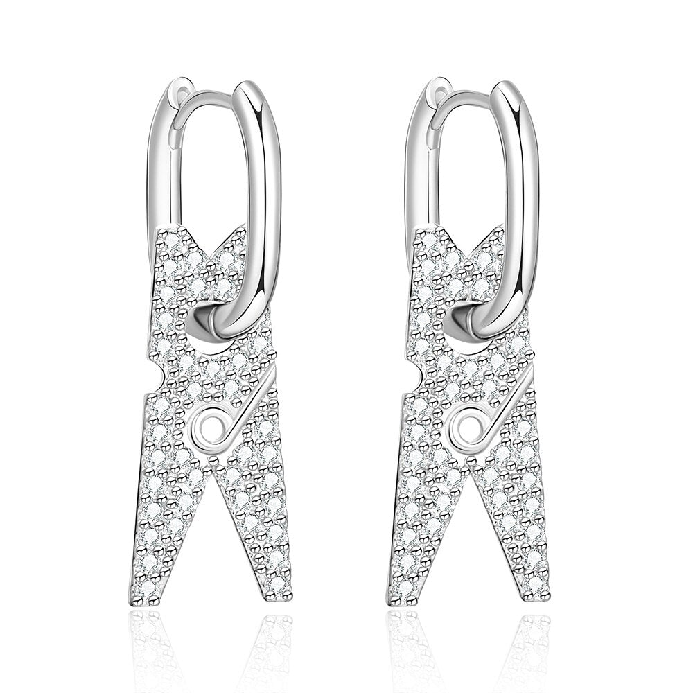 11.11 Gold Silver Color Clip Hanging  Women's Earrings Temprament Joker Clothespin Drop Earring Jewelry for Women 2022