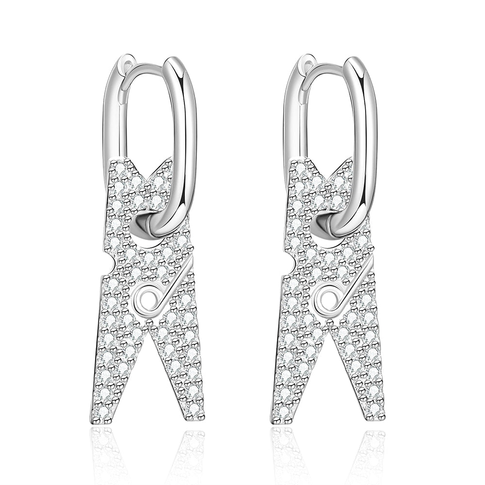 11.11 Gold Silver Color Clip Hanging  Women's Earrings Temprament Joker Clothespin Drop Earring Jewelry for Women 2022