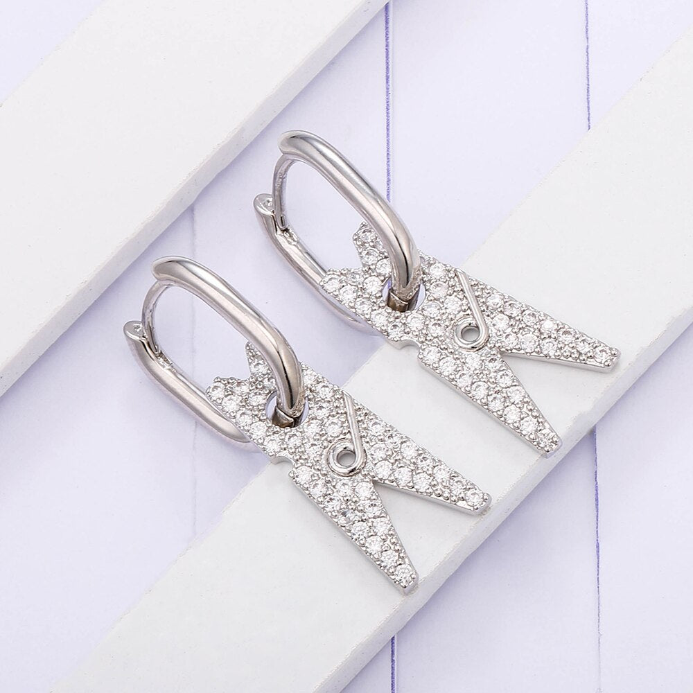 11.11 Gold Silver Color Clip Hanging  Women's Earrings Temprament Joker Clothespin Drop Earring Jewelry for Women 2022