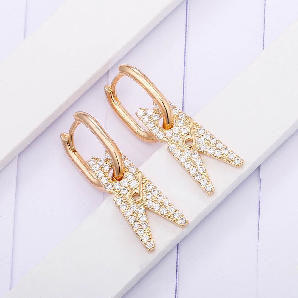 11.11 Gold Silver Color Clip Hanging  Women's Earrings Temprament Joker Clothespin Drop Earring Jewelry for Women 2022