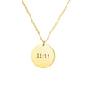 11:11 Rectangle Pendant Necklace for Women Stainless Steel Gold Color Necklaces Lucky Meaningful Angel Number Jewerly collares
