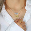 11:11 Rectangle Pendant Necklace for Women Stainless Steel Gold Color Necklaces Lucky Meaningful Angel Number Jewerly collares