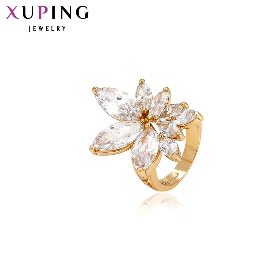 11.11 Xuping Finger Ring Design Gold Fashion Jewelry for Women Gold Color Plated Jewelry Party Christmas Gift 11091