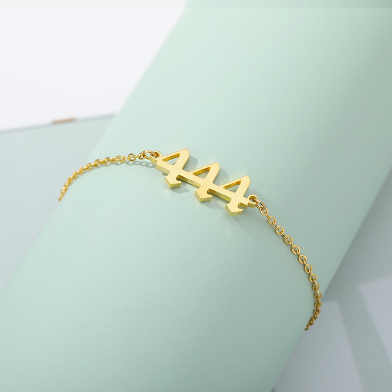 111 222 333 444 Angel Number Bracelet For Women Stainless Steel Devil Bracelets Bangle Beach Boho Jewelry Couple Friends Gift