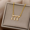 111 222 333 555 666 777 888 999 444 Angel Number Necklaces For Women Cubic Zirconia Necklace Pendant Vintage Jewelry collier