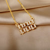 111 222 333 555 666 777 888 999 444 Angel Number Necklaces For Women Cubic Zirconia Necklace Pendant Vintage Jewelry collier