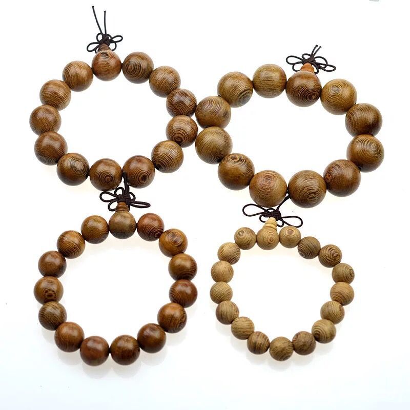 12-20mm Wood Buddha Bead Rosary Bracelet Wenge Prayer Beads Tibetan Buddhist Mala Buddha Bracelet Rosary Fine Wood Pulsera Power