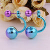 12 Colors Aros Women Double Side Pearl Earrings Gradient Colorful Ear Cartilage Statement Double Ball Stud Earrings For Women