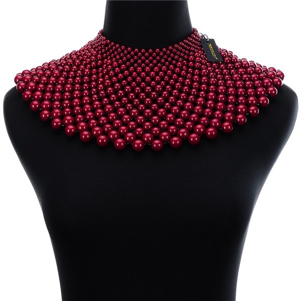 12 Colors Chunky Statement Necklace For Women Neckcklace Bib Collar Choker Pearl Necklace Maxi Jewelry