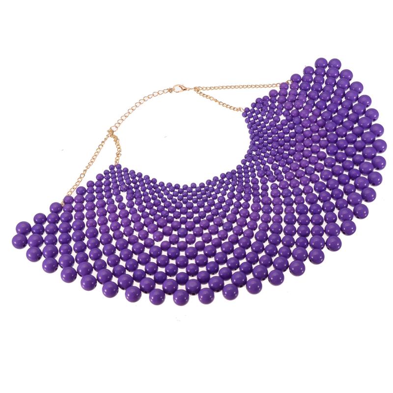 12 Colors Chunky Statement Necklace For Women Neckcklace Bib Collar Choker Pearl Necklace Maxi Jewelry