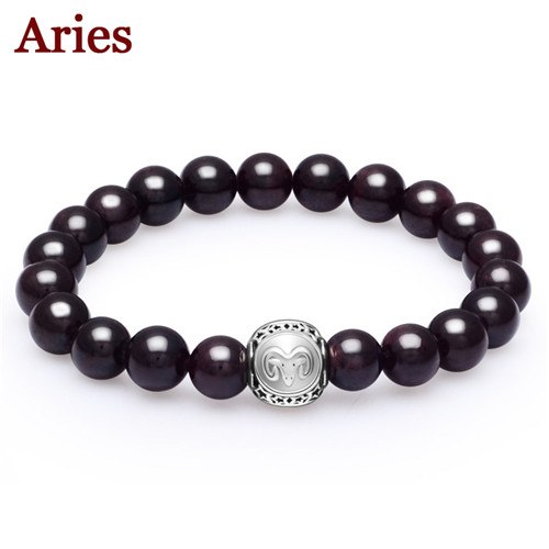 12 Constellation Bracelet 925 Sterling Silver Jewelry Top Quality Red Garnet Health Fashion Bracelet For Women Free Jewelry